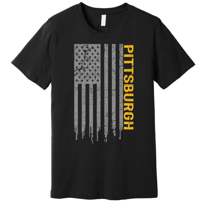 Pittsburgh USA Flag Patriotic American From Pittsburgh Premium T-Shirt