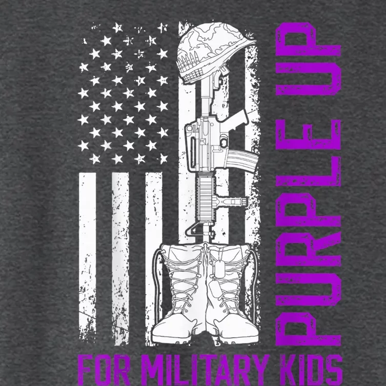 Purple Up For Military Kid Shirt Military Child Month Women's Crop Top Tee