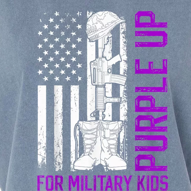 Purple Up For Military Kid Shirt Military Child Month Garment-Dyed Women's Muscle Tee