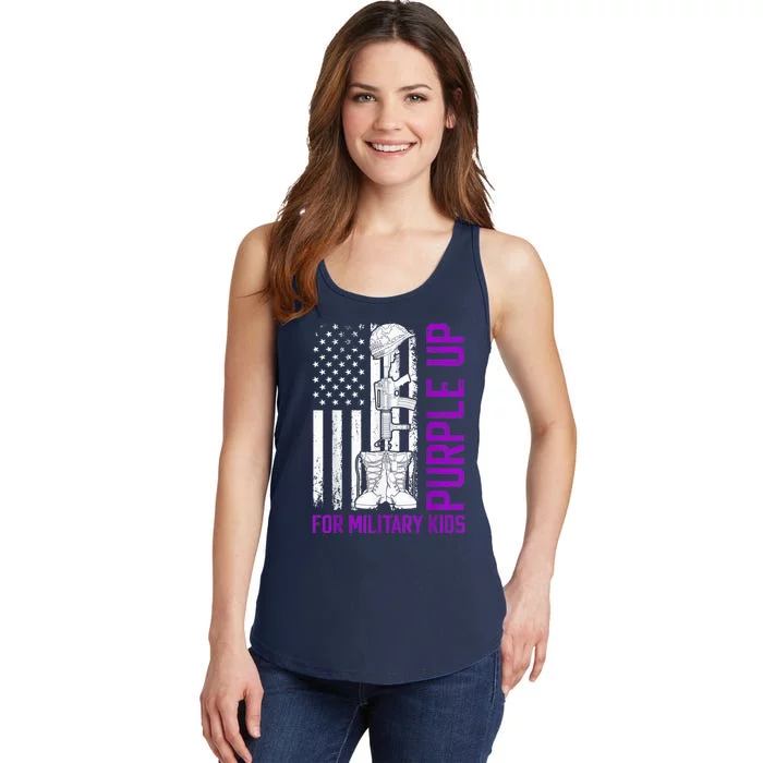 Purple Up For Military Kid Shirt Military Child Month Ladies Essential Tank