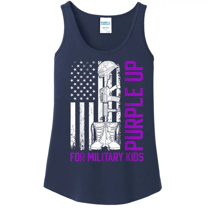 Purple Up For Military Kid Shirt Military Child Month Ladies Essential Tank