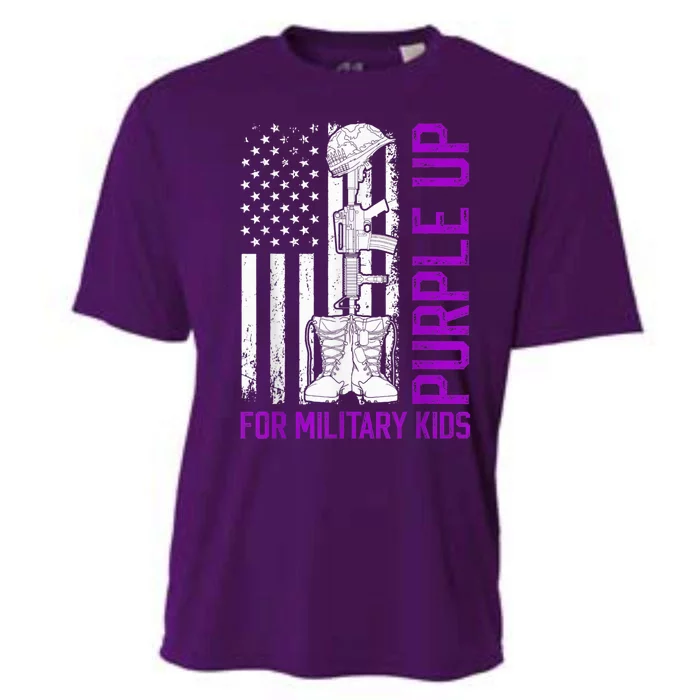 Purple Up For Military Kid Shirt Military Child Month Cooling Performance Crew T-Shirt