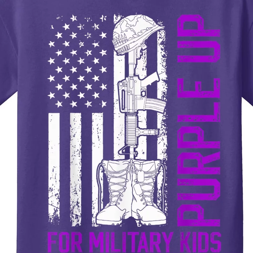 Purple Up For Military Kid Shirt Military Child Month Kids T-Shirt