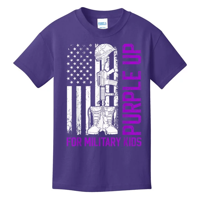 Purple Up For Military Kid Shirt Military Child Month Kids T-Shirt