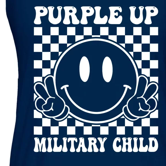 Purple Up For Military Child Dandelion Military Child Month Ladies Essential Flowy Tank