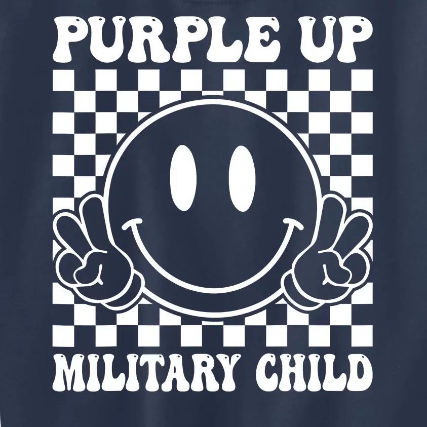 Purple Up For Military Child Dandelion Military Child Month Kids Sweatshirt