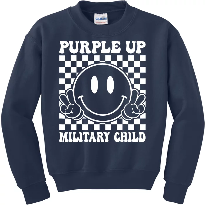 Purple Up For Military Child Dandelion Military Child Month Kids Sweatshirt