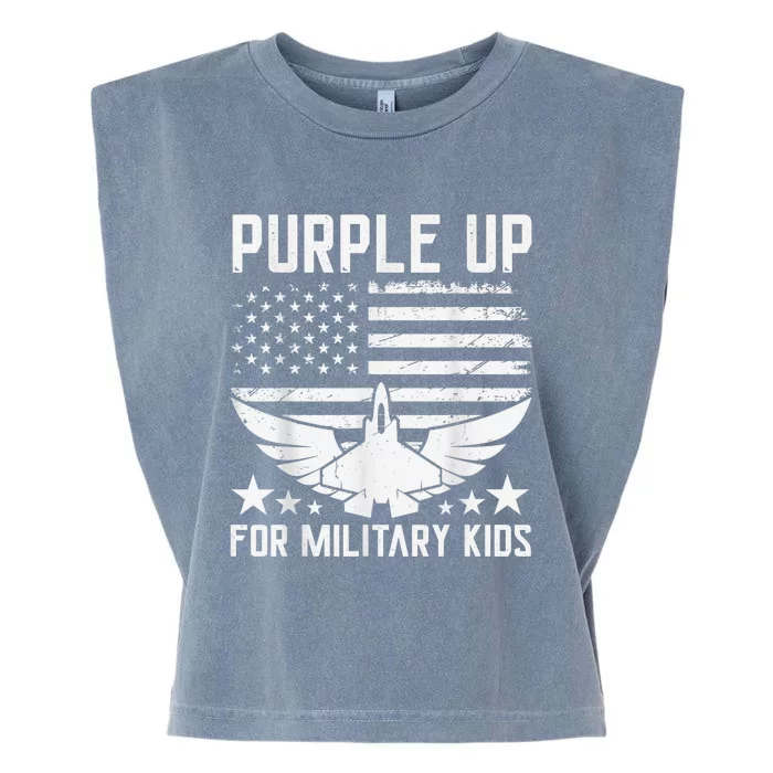 Purple Up For Military Kid Shirt Military Child Month Garment-Dyed Women's Muscle Tee