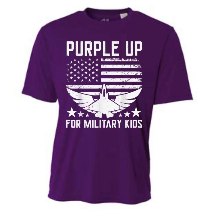 Purple Up For Military Kid Shirt Military Child Month Cooling Performance Crew T-Shirt