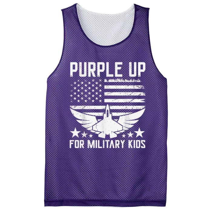 Purple Up For Military Kid Shirt Military Child Month Mesh Reversible Basketball Jersey Tank