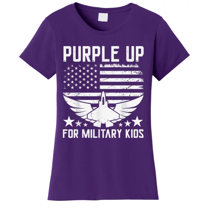 Purple Up For Military Kid Shirt Military Child Month Women's T-Shirt