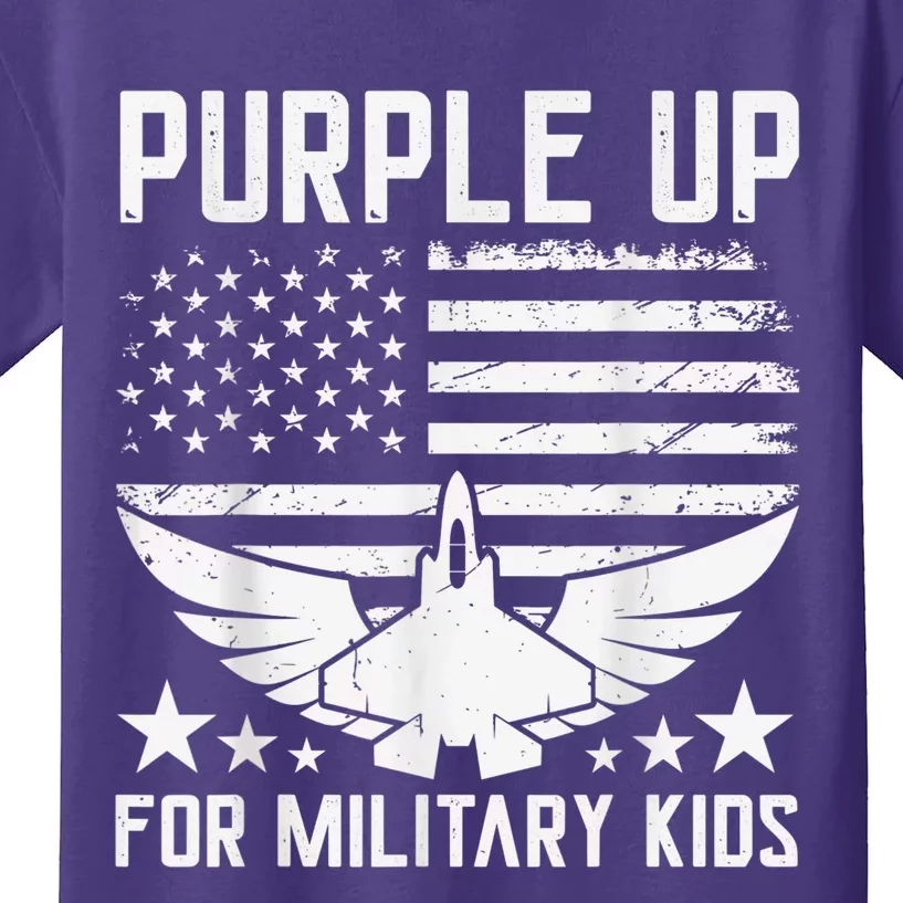 Purple Up For Military Kid Shirt Military Child Month Kids T-Shirt