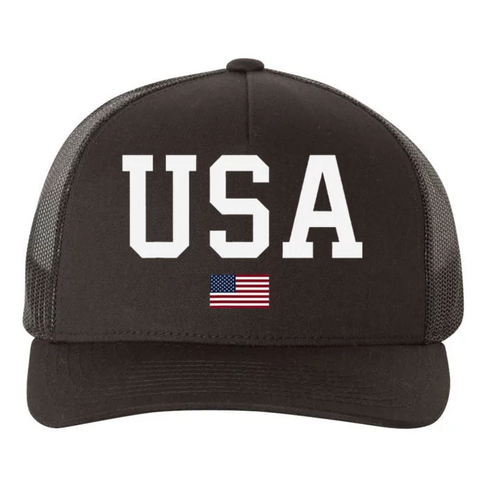 Patriotic Usa Flag Yupoong Adult 5-Panel Trucker Hat