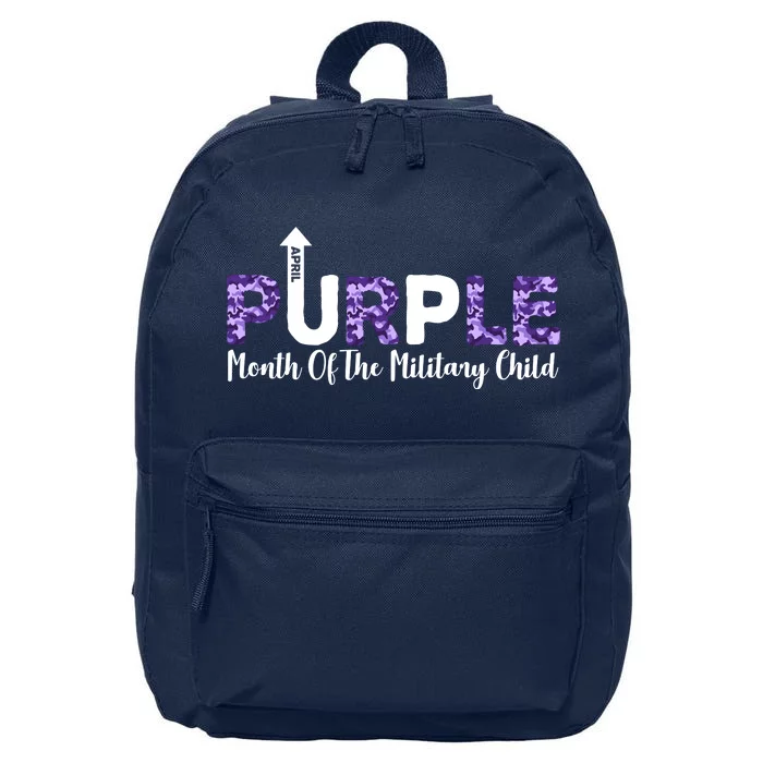 Purple Up For Month Of Military Child April 16 in Basic Backpack