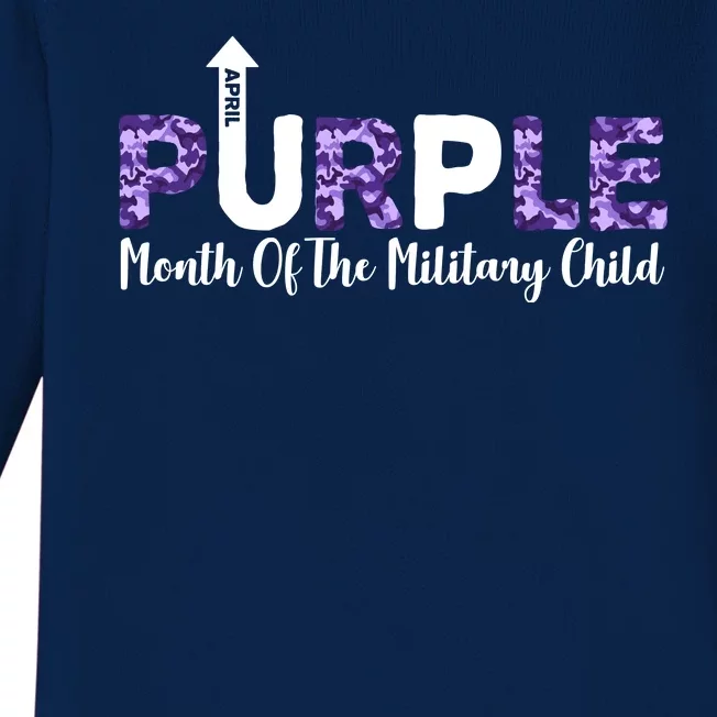 Purple Up For Month Of Military Child April Baby Long Sleeve Bodysuit