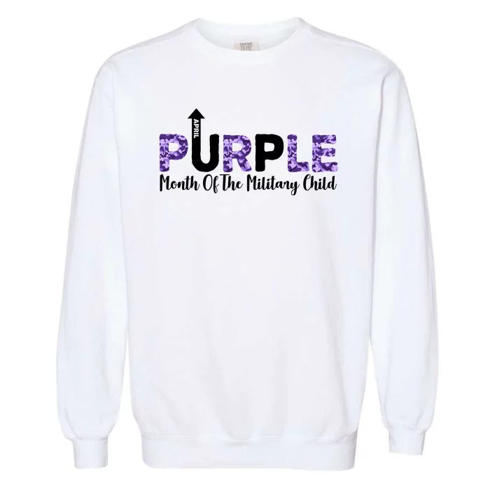 Purple Up For Month Of Military Child April Garment-Dyed Sweatshirt