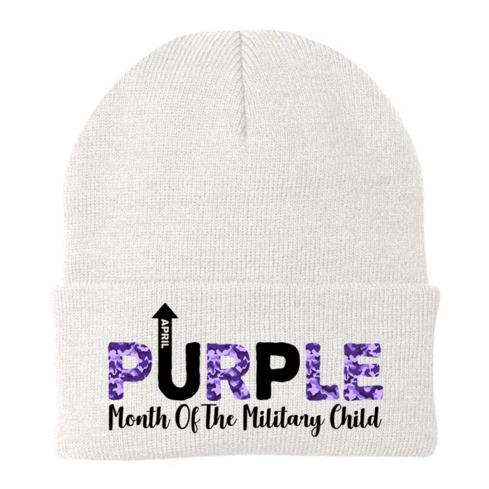 Purple Up For Month Of Military Child April Knit Cap Winter Beanie