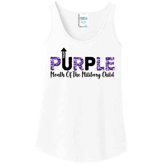 Purple Up For Month Of Military Child April Ladies Essential Tank