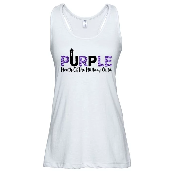 Purple Up For Month Of Military Child April Ladies Essential Flowy Tank