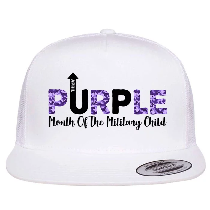 Purple Up For Month Of Military Child April Flat Bill Trucker Hat