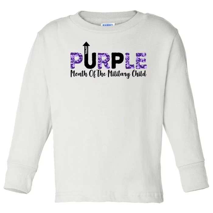 Purple Up For Month Of Military Child April Toddler Long Sleeve Shirt