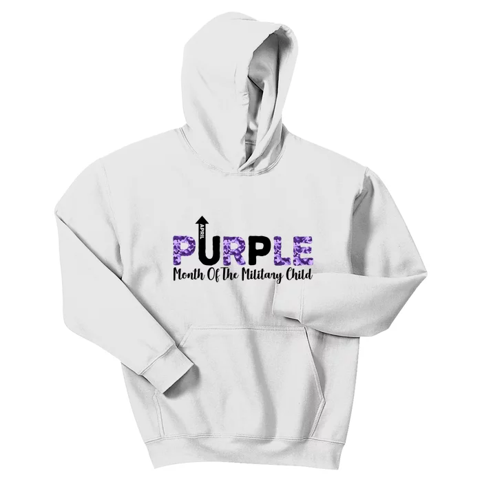 Purple Up For Month Of Military Child April Kids Hoodie