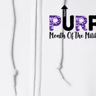 Purple Up For Month Of Military Child April Full Zip Hoodie