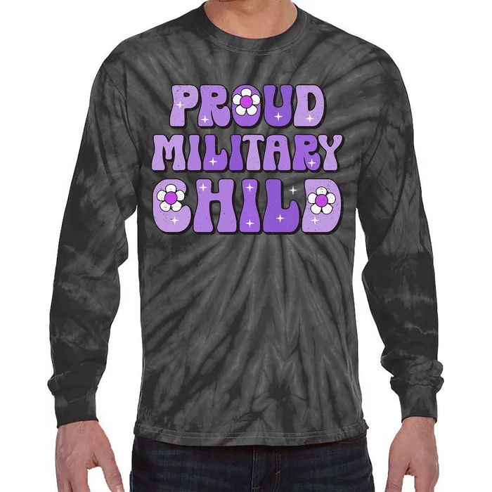 Purple Up For Military K.Ids Month Of Military Child Tie-Dye Long Sleeve Shirt