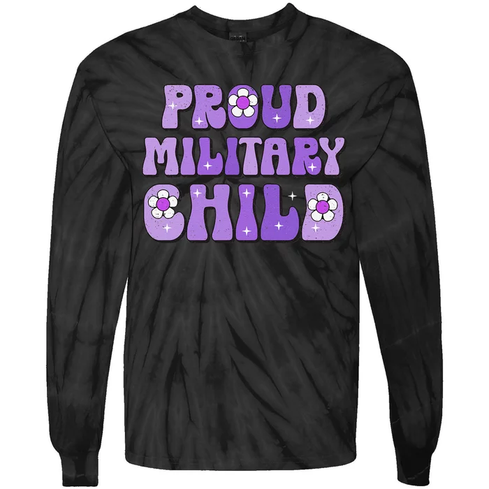 Purple Up For Military K.Ids Month Of Military Child Tie-Dye Long Sleeve Shirt