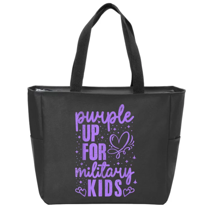 Purple Up For Military Military Child Month Zip Tote Bag