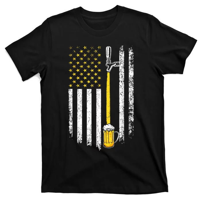 Patriotic US Flag American Brewery Craft Beer Funny Men T-Shirt