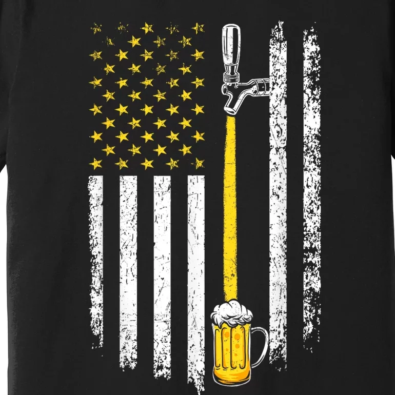 Patriotic US Flag American Brewery Craft Beer Funny Men Premium T-Shirt