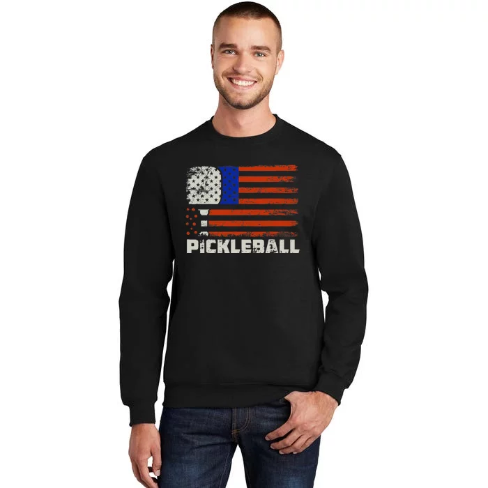 Pickleball USA Flag US Player Paddleball Sweatshirt