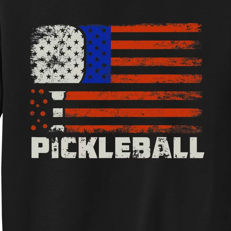 Pickleball USA Flag US Player Paddleball Sweatshirt