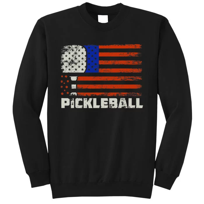 Pickleball USA Flag US Player Paddleball Sweatshirt