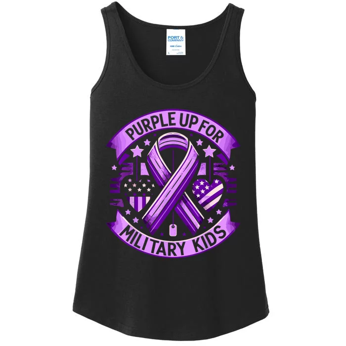 Purple Up For Military Military Child Month Ladies Essential Tank