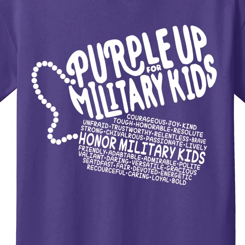 Purple Up For Military Month Of The Military Child Kids T-Shirt