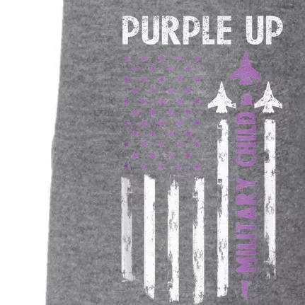 Purple Up For Military Child Air Force US Flag Military Kid Doggie 3-End Fleece Hoodie