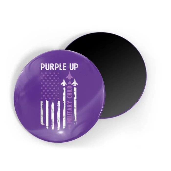 Purple Up For Military Child Air Force US Flag Military Kid Magnet