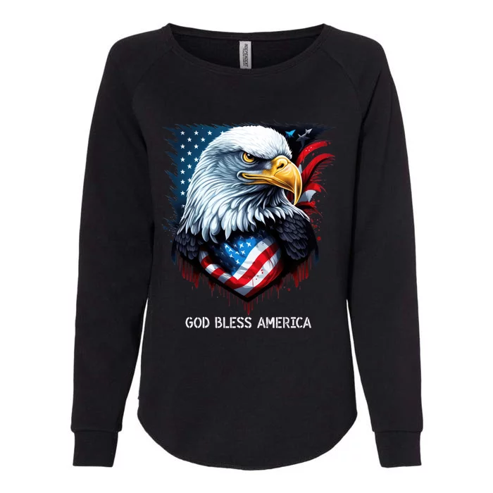 Patriotic Usa Flag Colors Tee God Bless America Gift Womens California Wash Sweatshirt