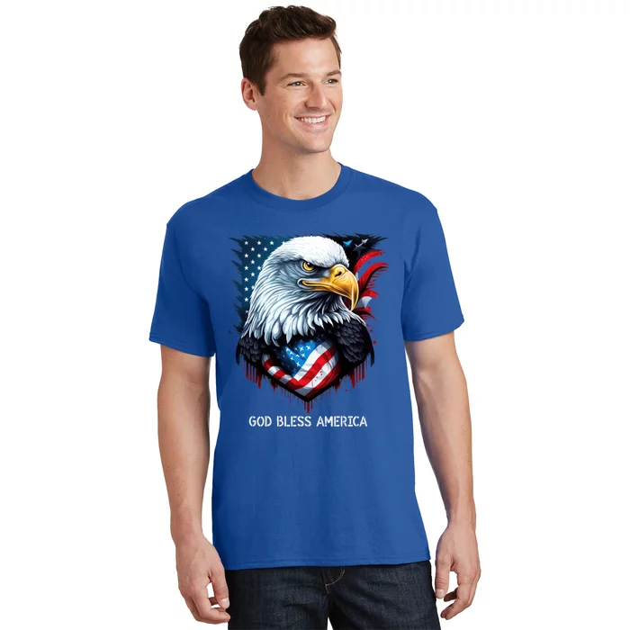 Patriotic Usa Flag Colors Tee God Bless America Gift T-Shirt