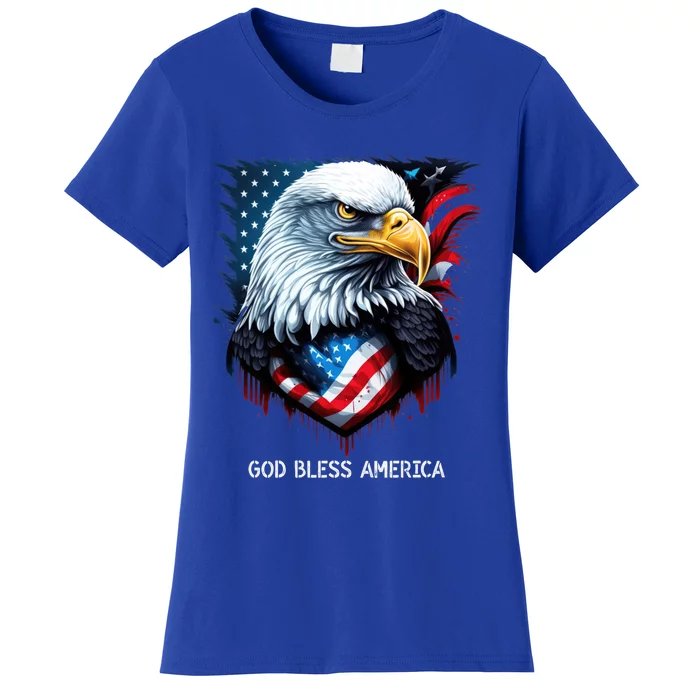 Patriotic Usa Flag Colors Tee God Bless America Gift Women's T-Shirt