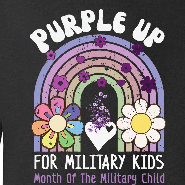 Purple Up For Military Rainbow Military Child Month Toddler Sweatshirt