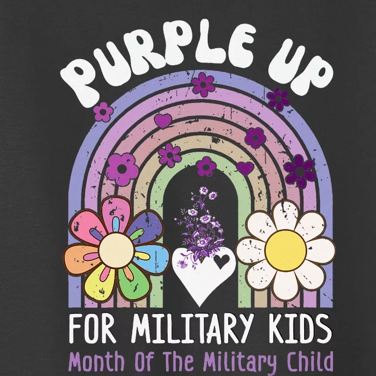 Purple Up For Military Rainbow Military Child Month Toddler T-Shirt