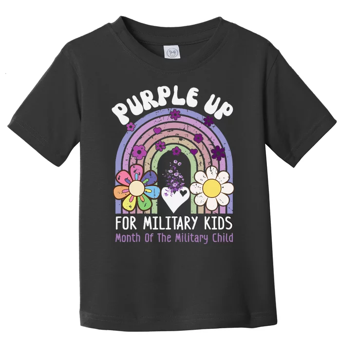 Purple Up For Military Rainbow Military Child Month Toddler T-Shirt