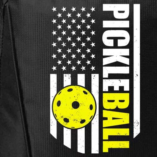 Pickleball USA Flag Love Playing Pickle Ball City Backpack