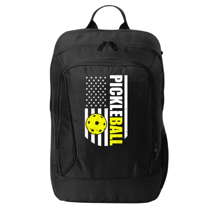 Pickleball USA Flag Love Playing Pickle Ball City Backpack