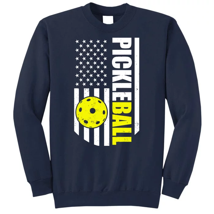 Pickleball USA Flag Love Playing Pickle Ball Tall Sweatshirt