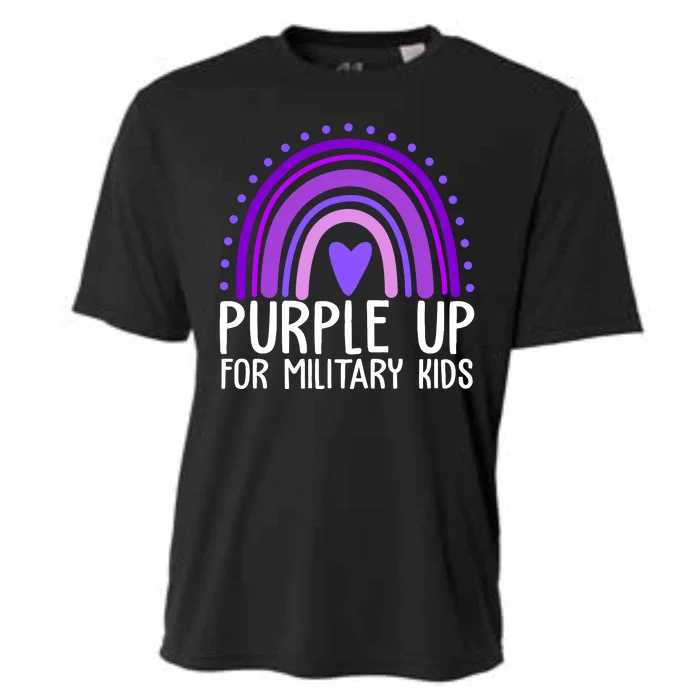 Purple Up For Miliartykids Rainbow Heart Cooling Performance Crew T-Shirt