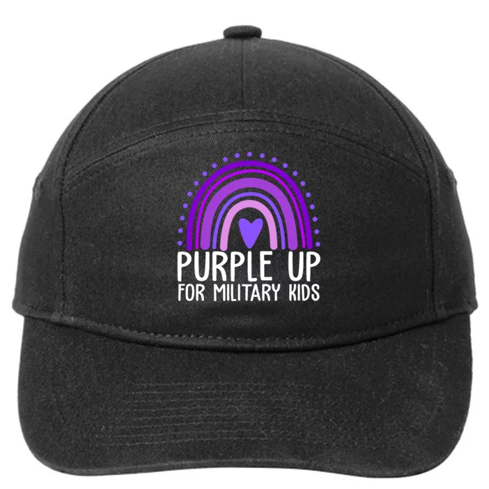 Purple Up For Miliartykids Rainbow Heart 7-Panel Snapback Hat